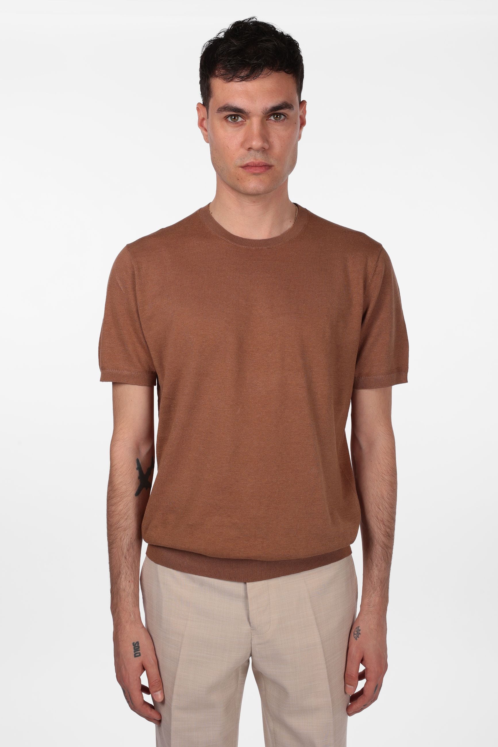 T-shirt morbidissima di misto lino e cotone