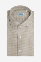 Camicia facile stiro a fantasia occhio cammello