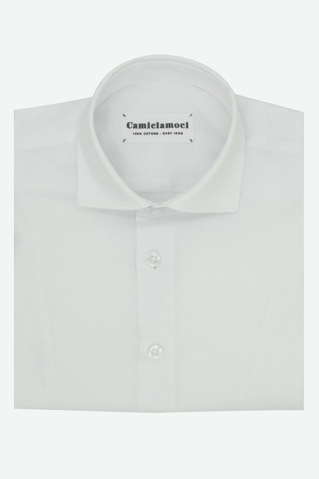 Camicia bambino in cotone 100% tinta unita, realizzata artigianalmente a Napoli