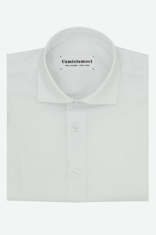 Camicia bambino in cotone 100% tinta unita, realizzata artigianalmente a Napoli