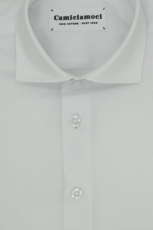 Camicia bambino in cotone 100% tinta unita, realizzata artigianalmente a Napoli