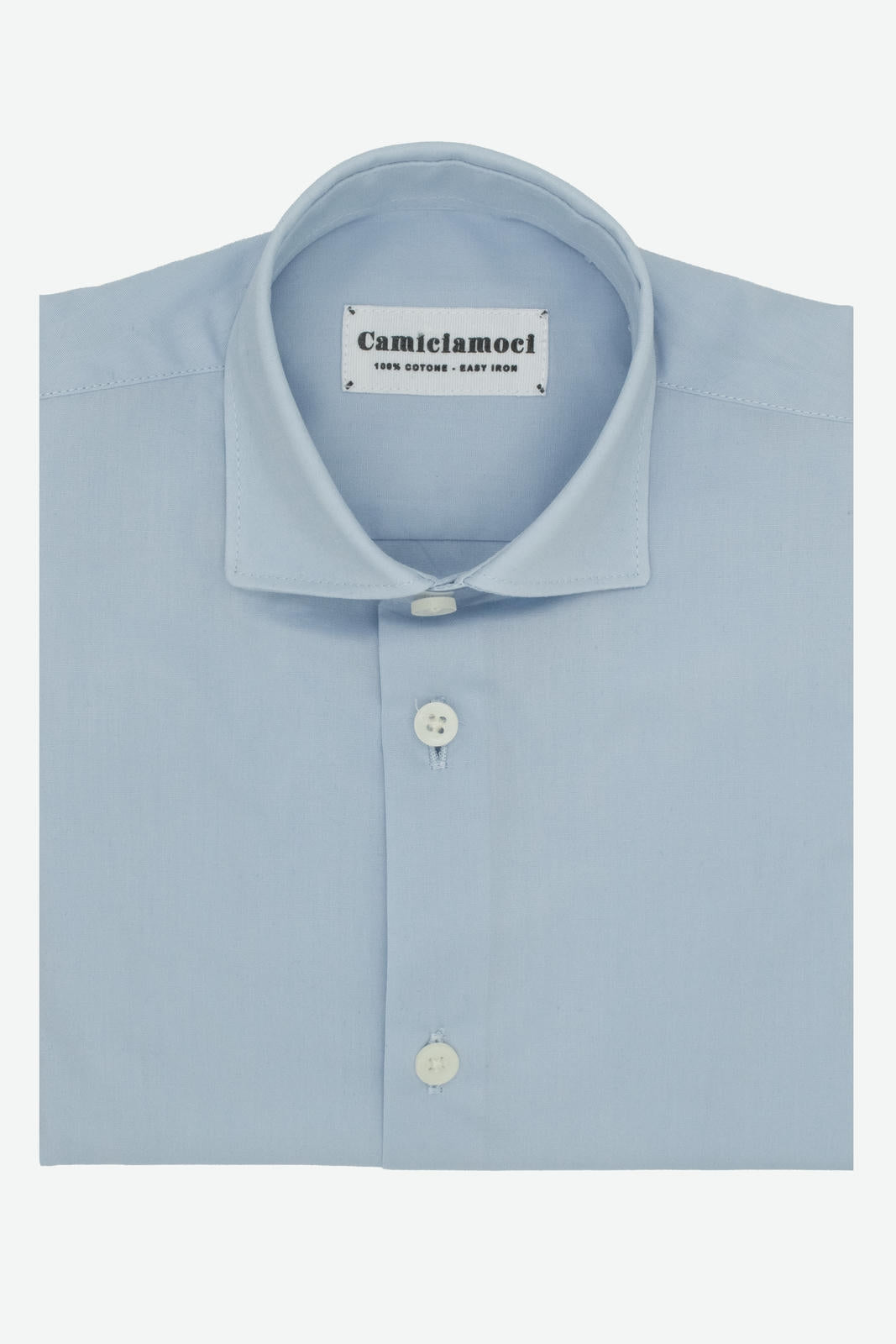 Camicia bambino in cotone 100% tinta unita, realizzata artigianalmente a Napoli