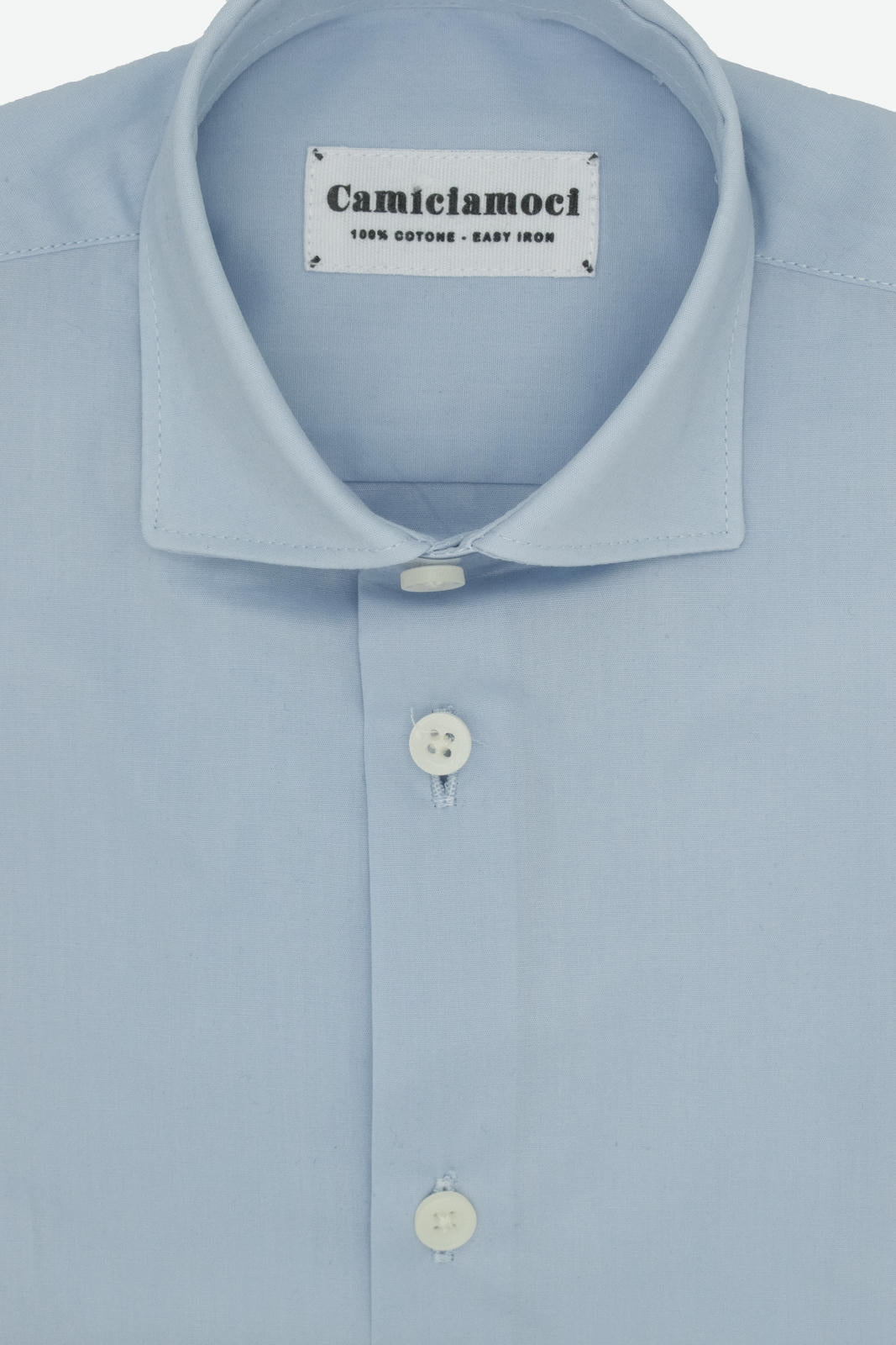 Camicia bambino in cotone 100% tinta unita, realizzata artigianalmente a Napoli