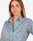 Camicia donna a fantasia moka