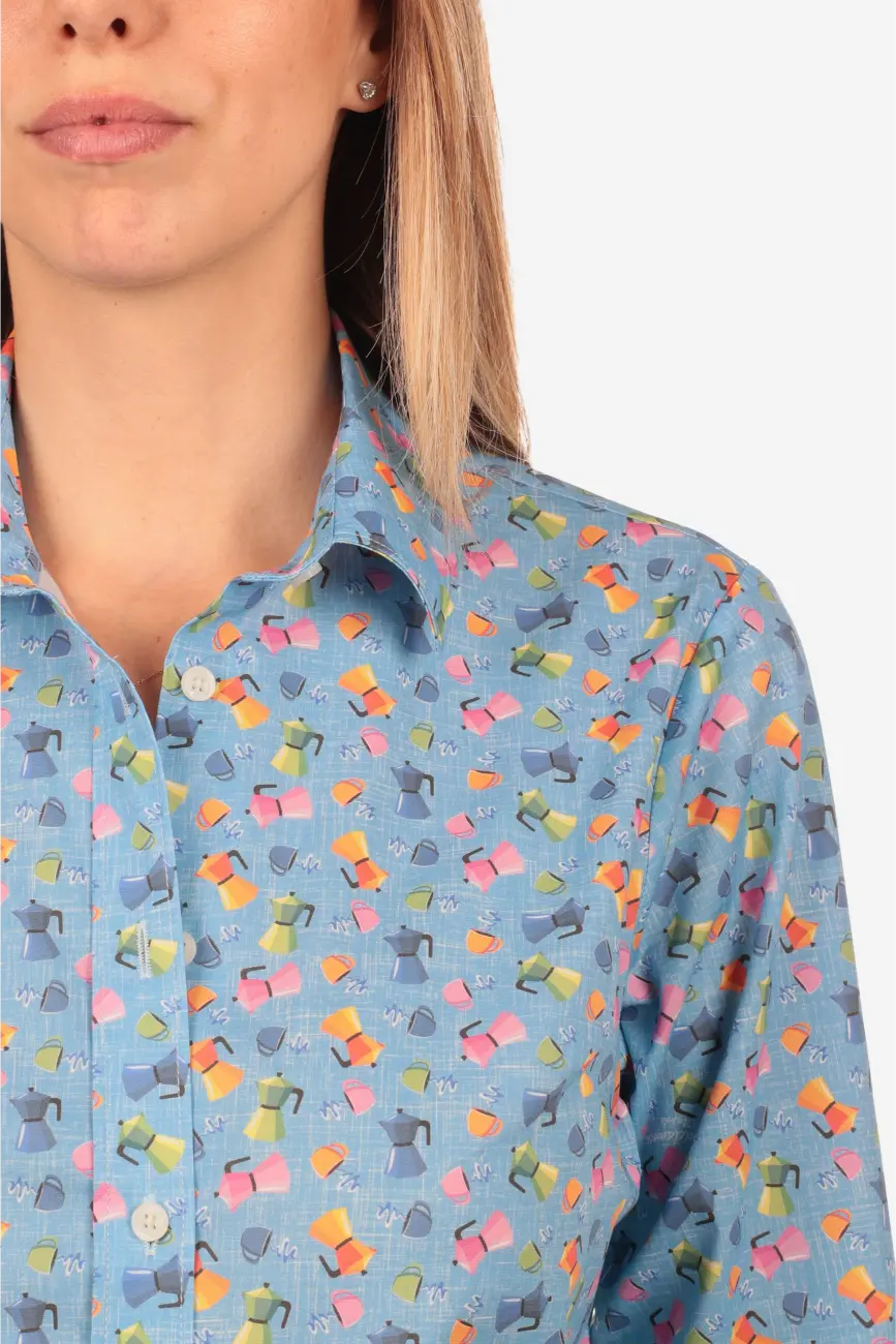 Camicia donna a fantasia moka