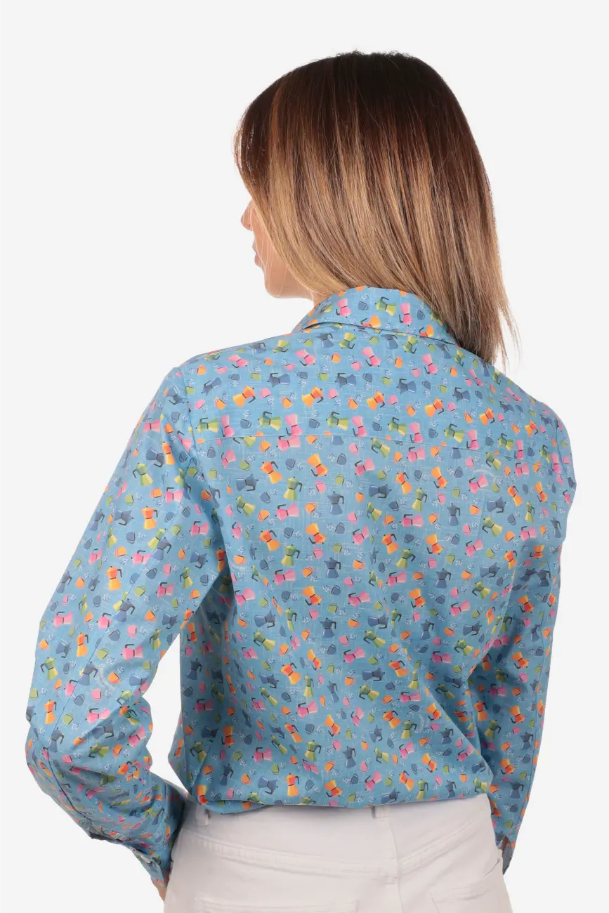 Camicia donna a fantasia moka