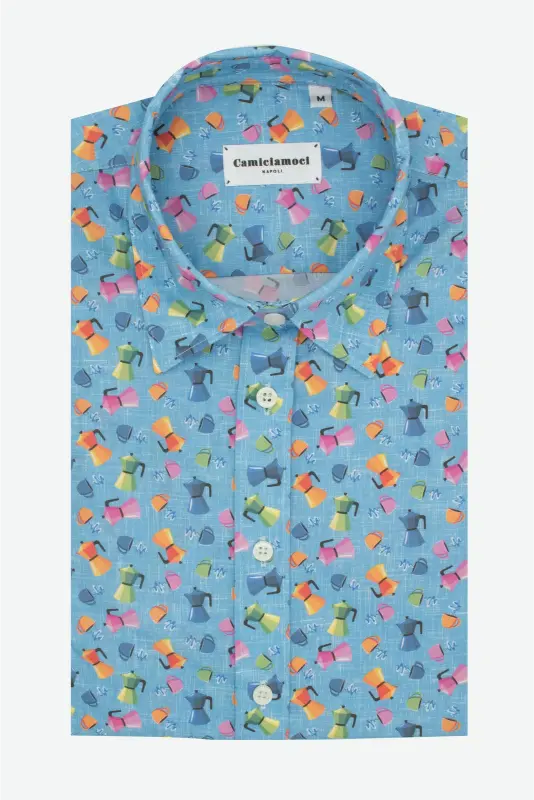 Camicia donna a fantasia moka