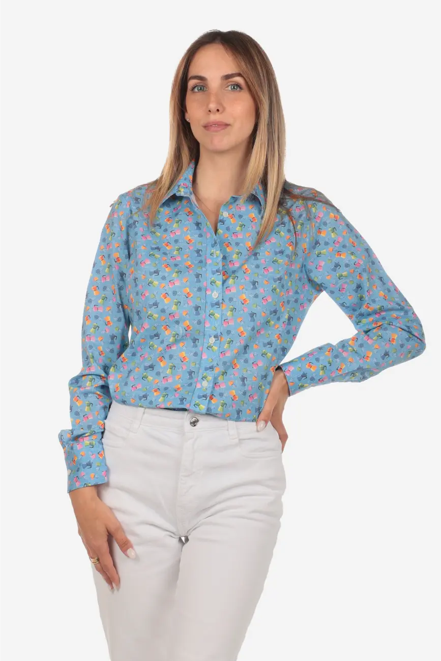Camicia donna a fantasia moka