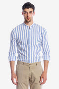 CAMICIA 100% LINO COREANA RIGATA