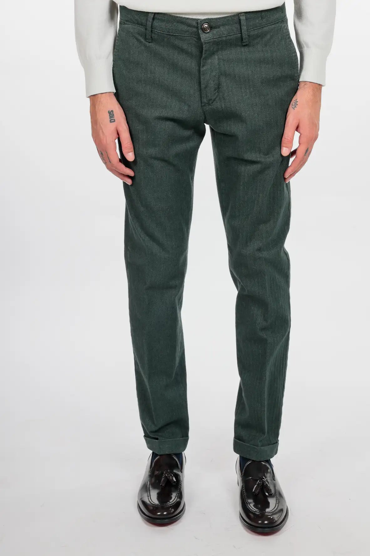 Pantalone in caldo cotone spigato