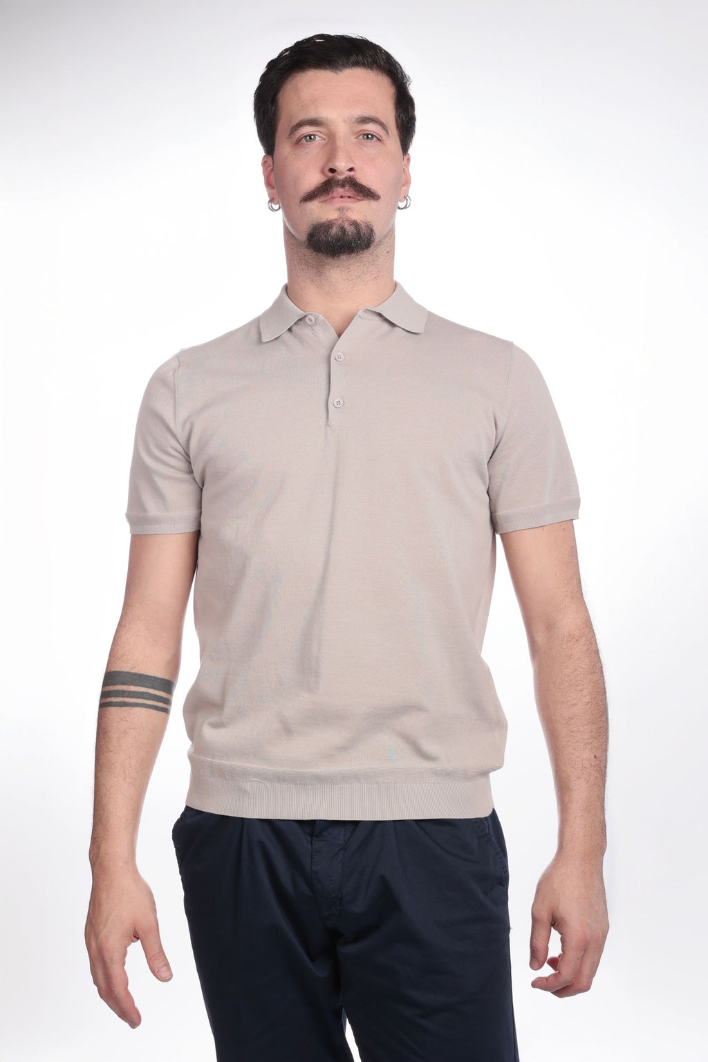 POLO LEGGERA DI FILO A 1 BOTTONE