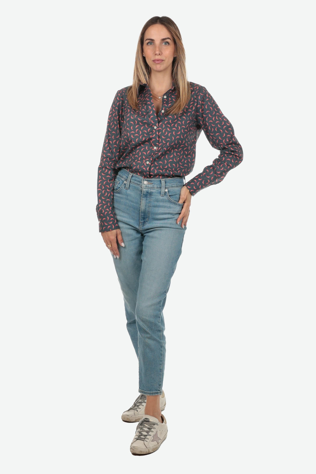 Camicia donna a fantasia corno