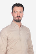 Camicia facile stiro a fantasia occhio cammello