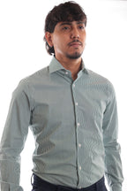 Camicia riga media in puro cotone