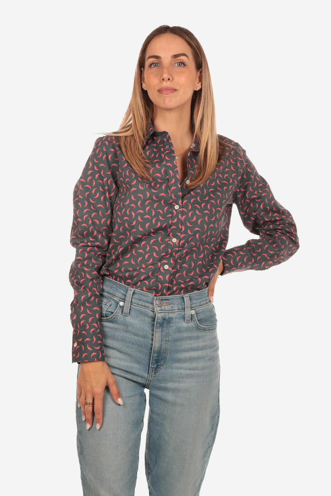 Camicia donna a fantasia corno