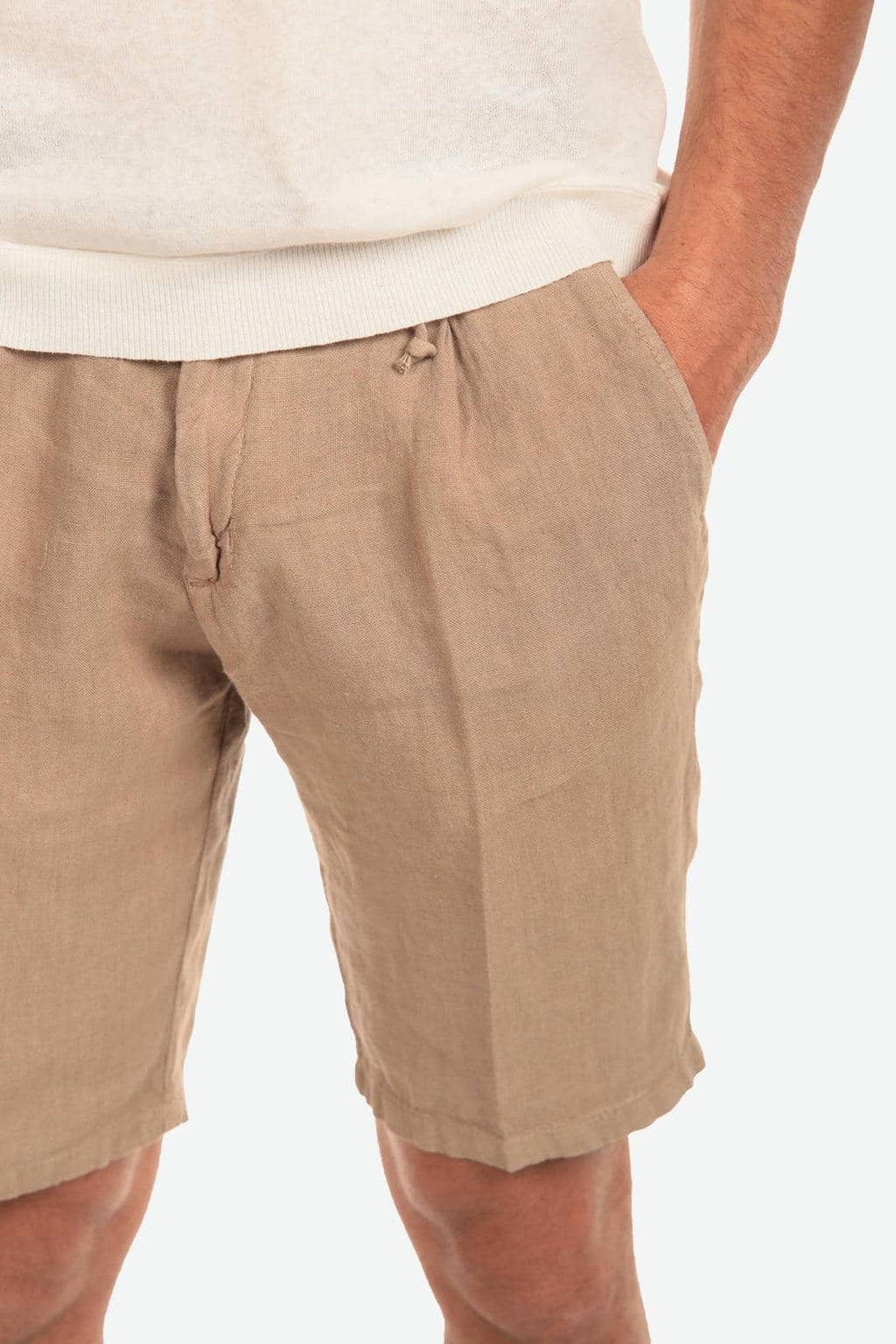 Bermuda in 100% lino con pences