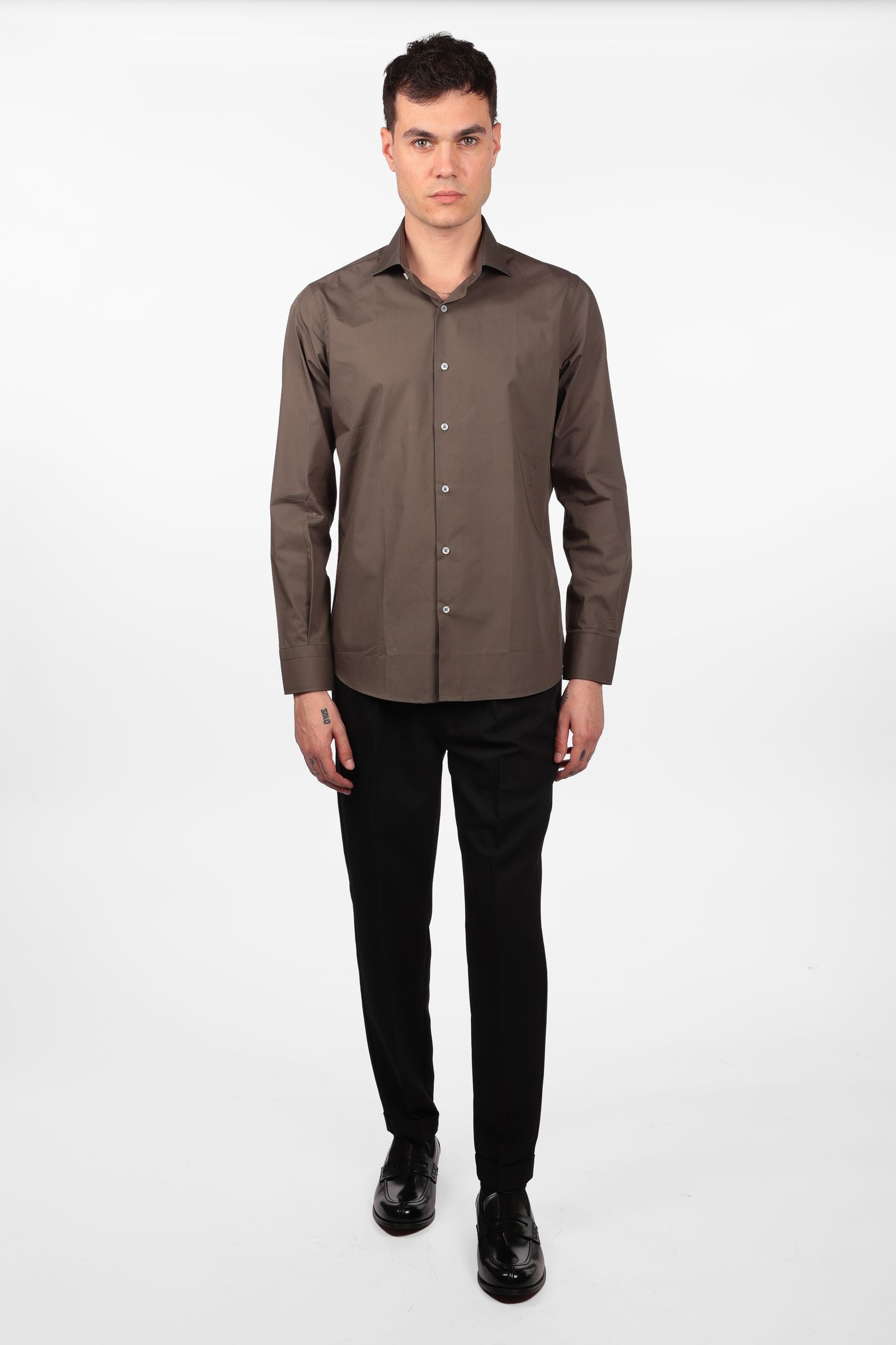 Camicia 100% cotone tinta unita
