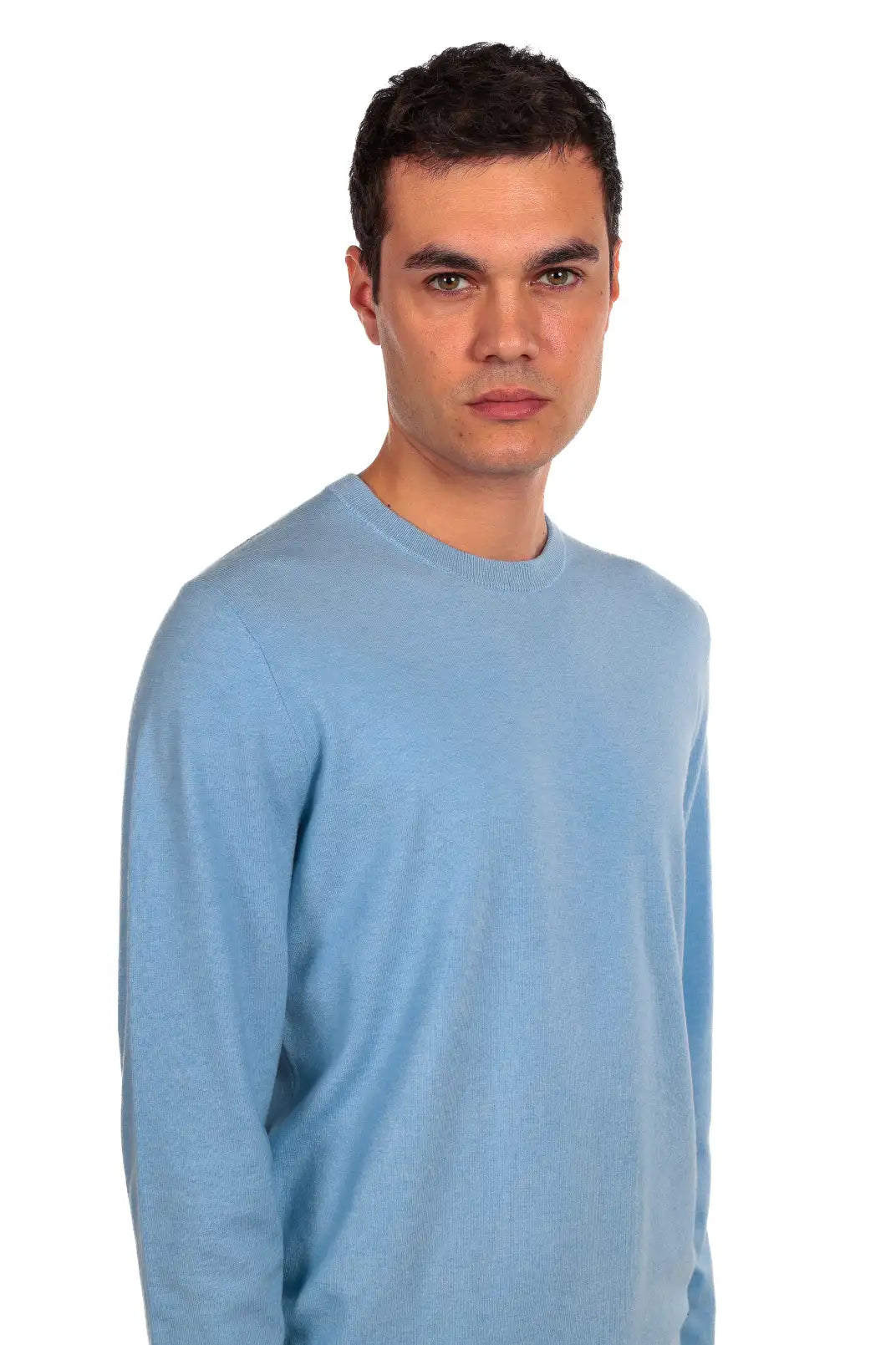 Maglia girocollo tessuto antiallergico effetto lanato