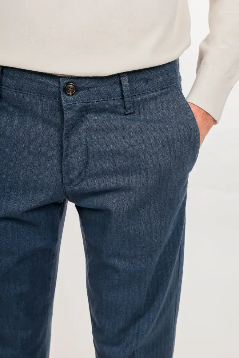 Pantalone in cotone caldo spigato
