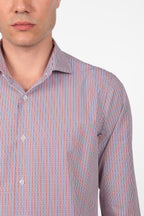 Camicia 100% cotone fantasia bastoncino bicolor