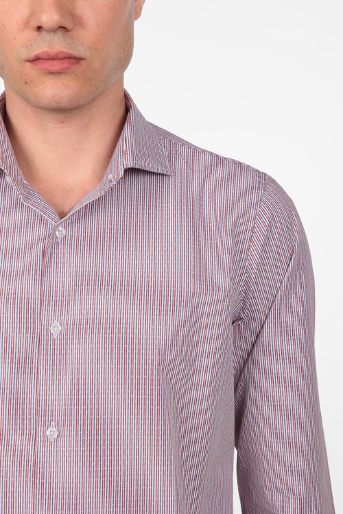 Camicia 100% cotone fantasia bastoncino bicolor