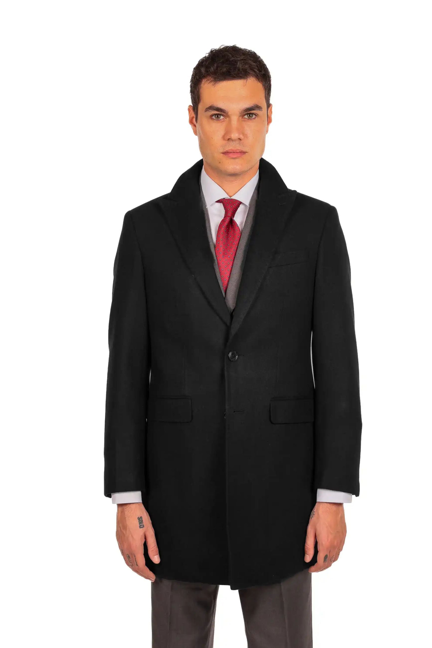 Cappotto monopetto petto a lancia