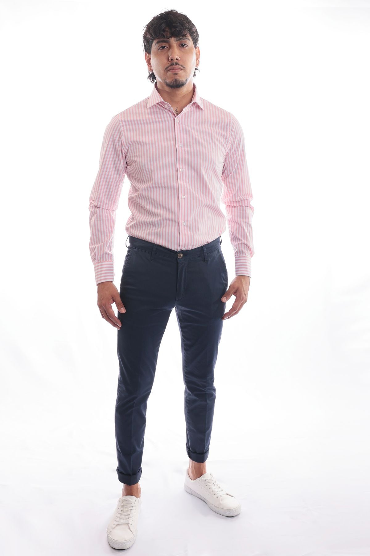 CAMICIA 100% COTONE RIGA EXTRA LARGA