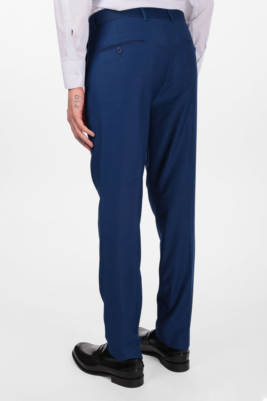 Pantalone classico da abito spina di pesce