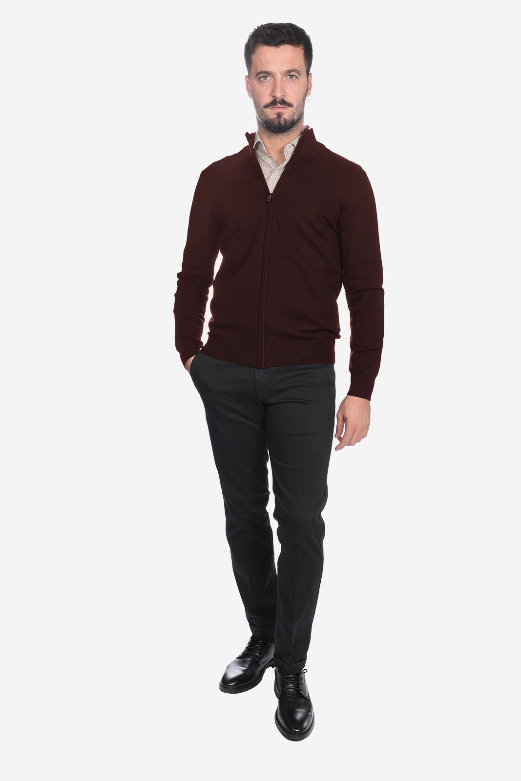 Maglia con zip in viscosa