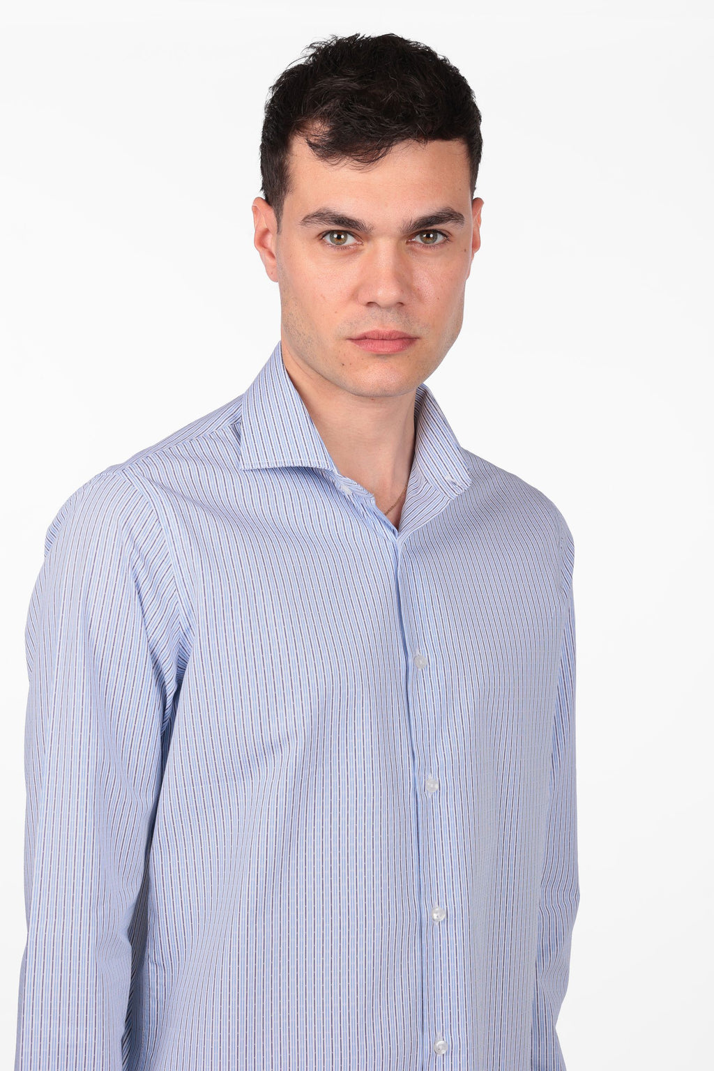 Camicia 100% cotone fantasia bastoncino bicolor