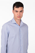 Camicia 100% cotone fantasia bastoncino bicolor