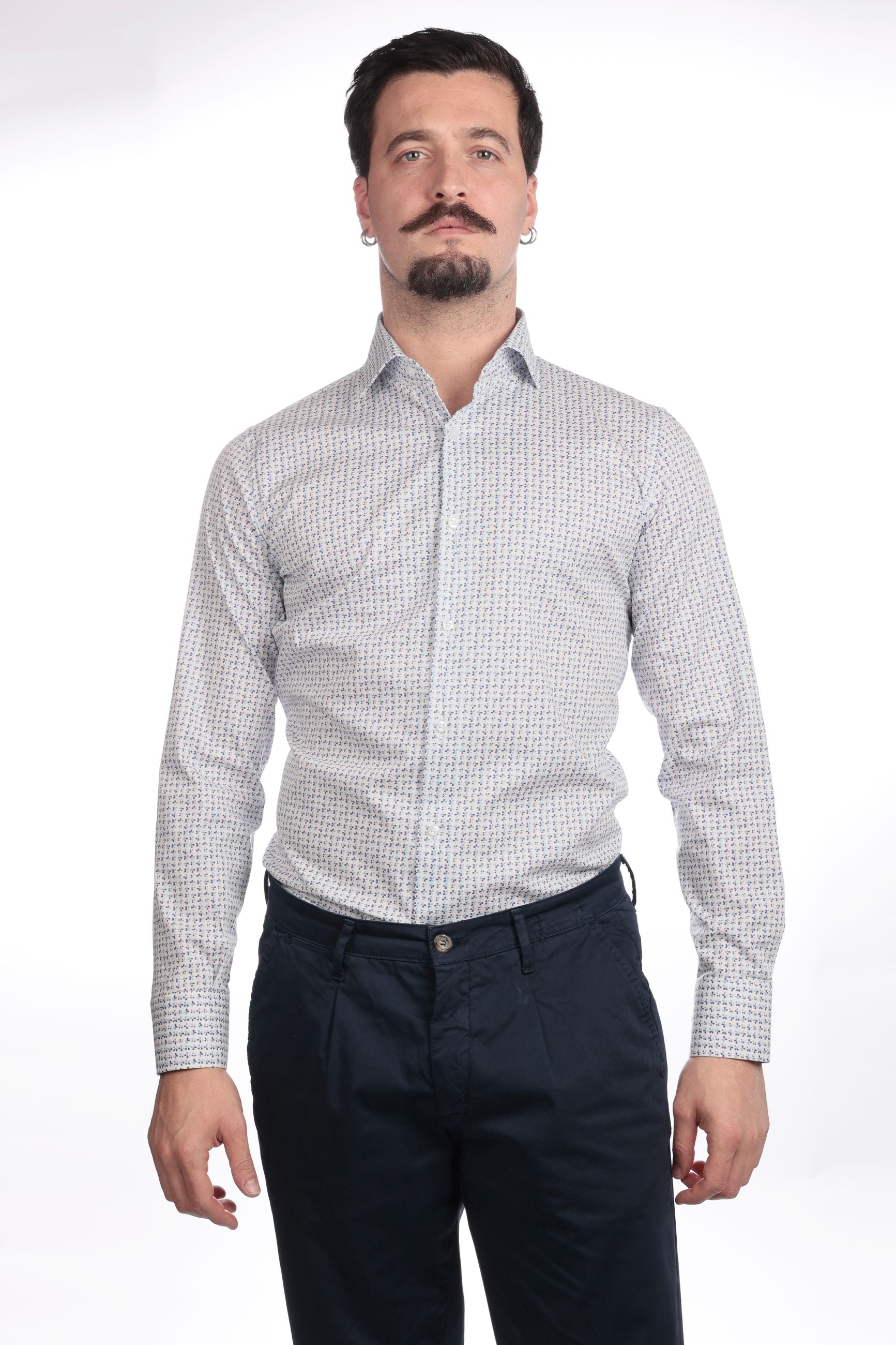 Camicia facile stiro a fantasia petali