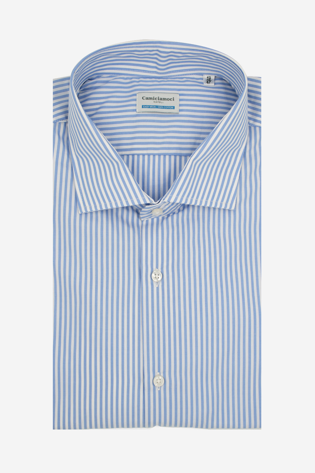 Camicia taglia calibrata 100% cotone riga larga