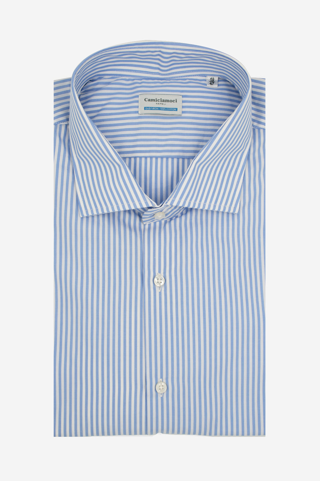Camicia taglia calibrata 100% cotone riga larga