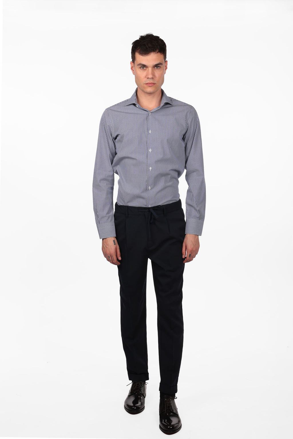 Camicia 100% cotone riga rombo