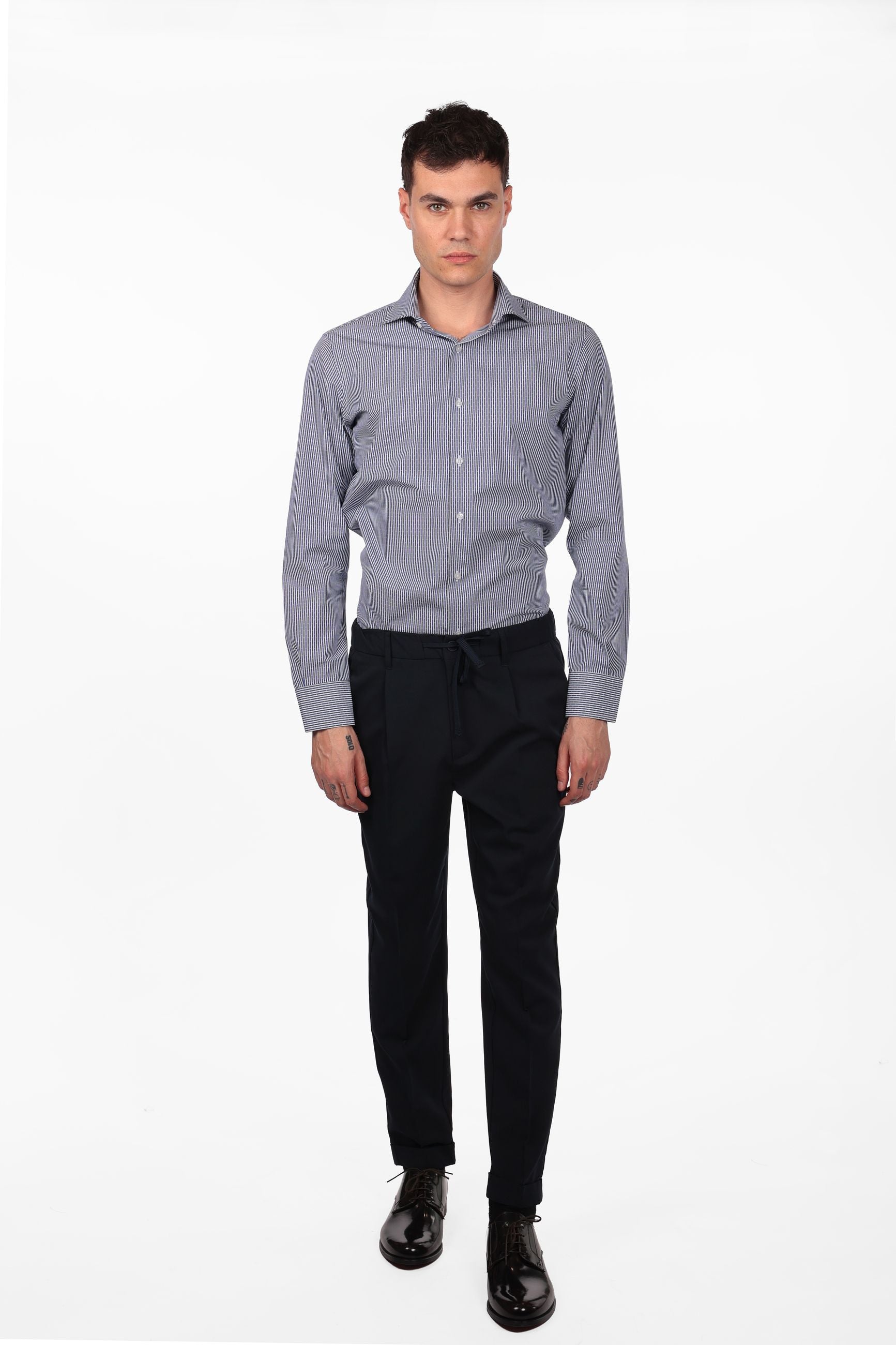Camicia 100% cotone riga rombo