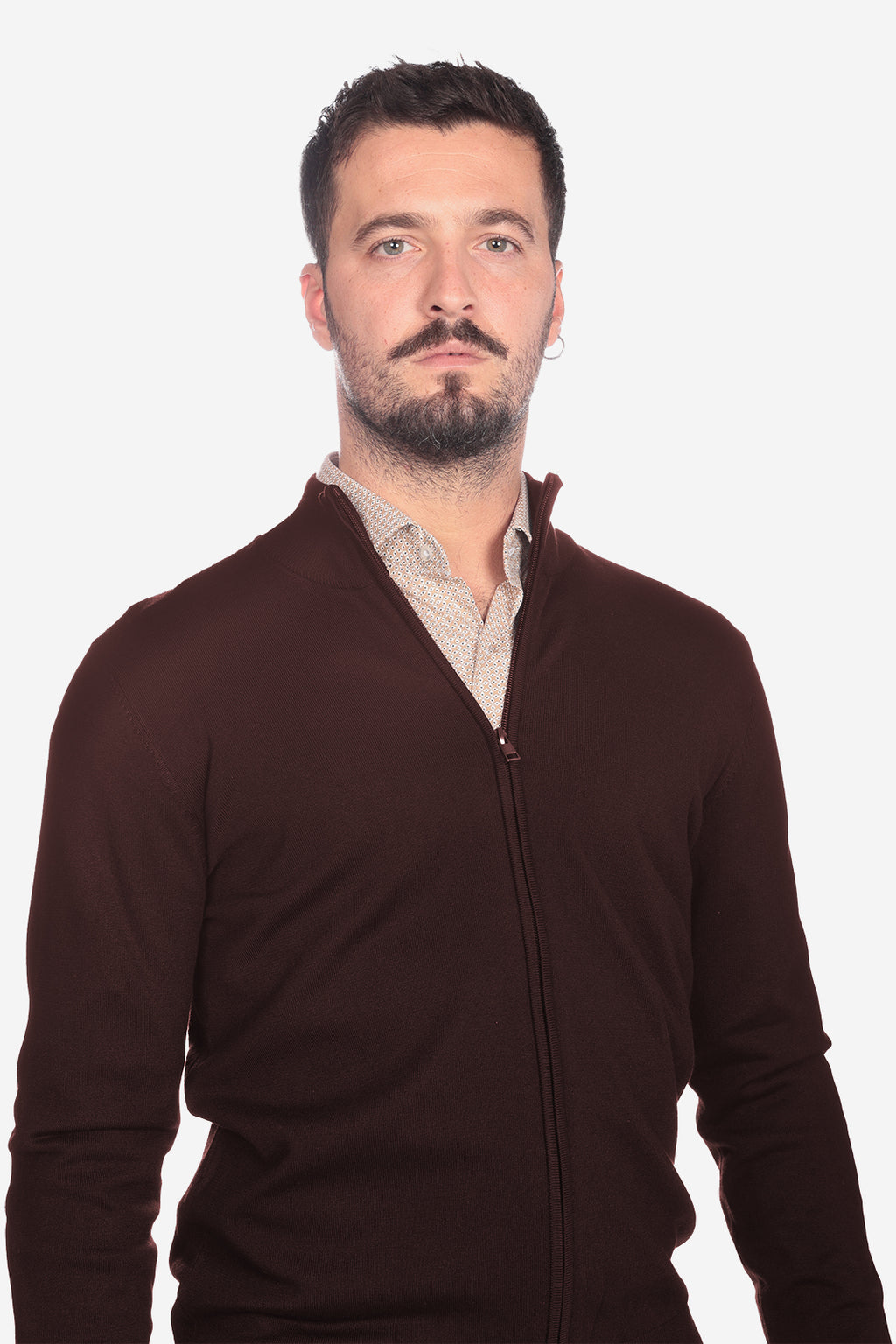 Maglia con zip in viscosa