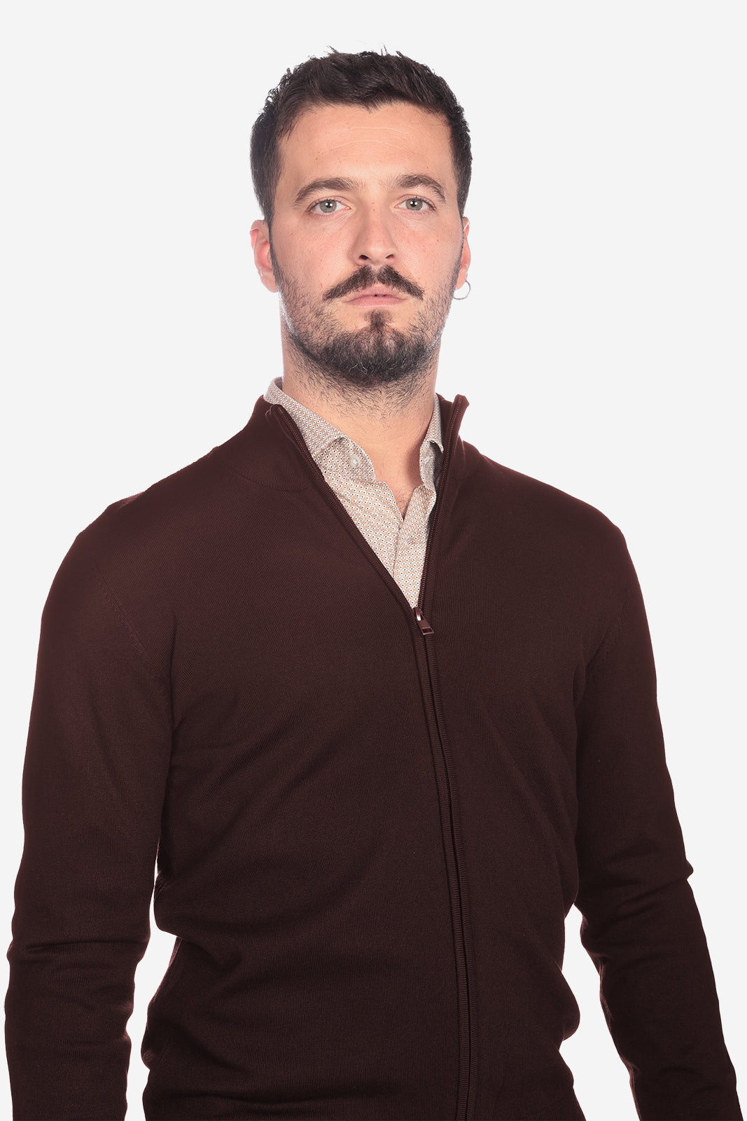 Maglia con zip in viscosa