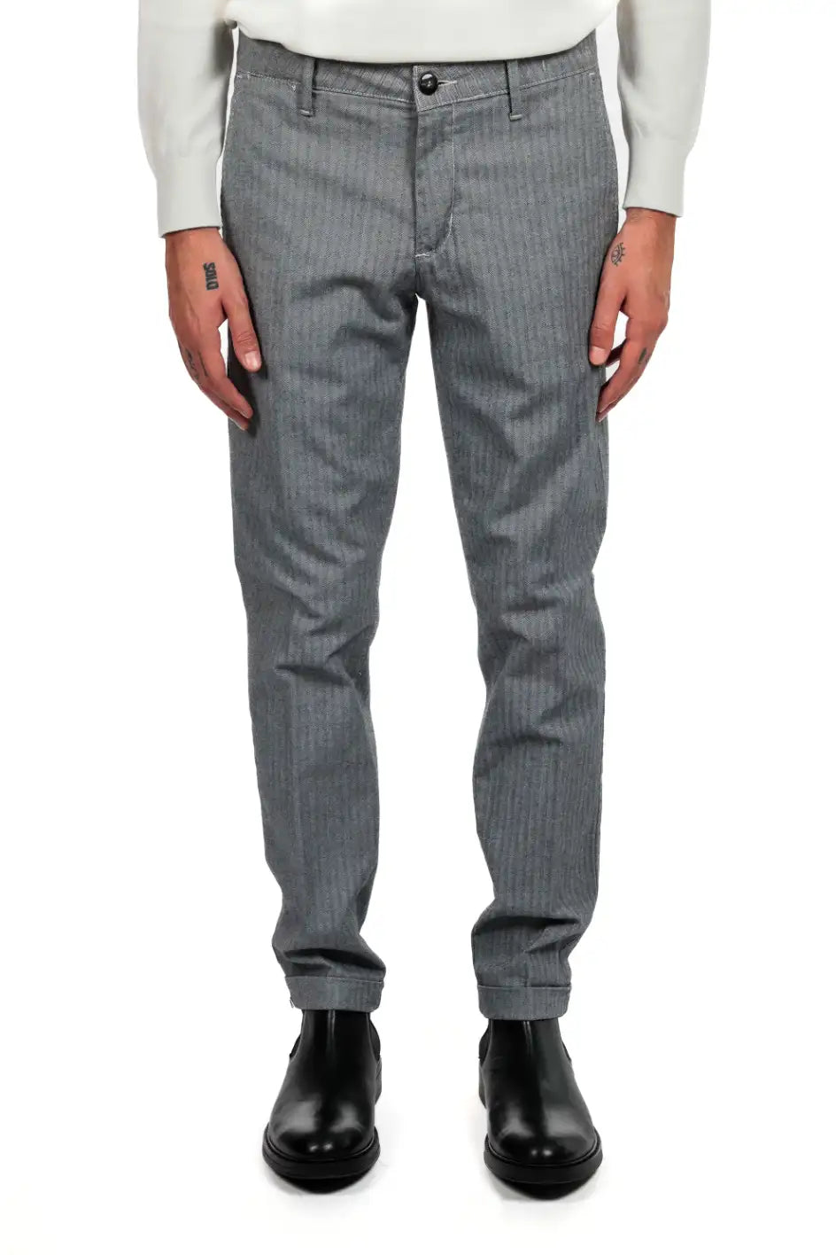 Pantalone in cotone caldo spigato