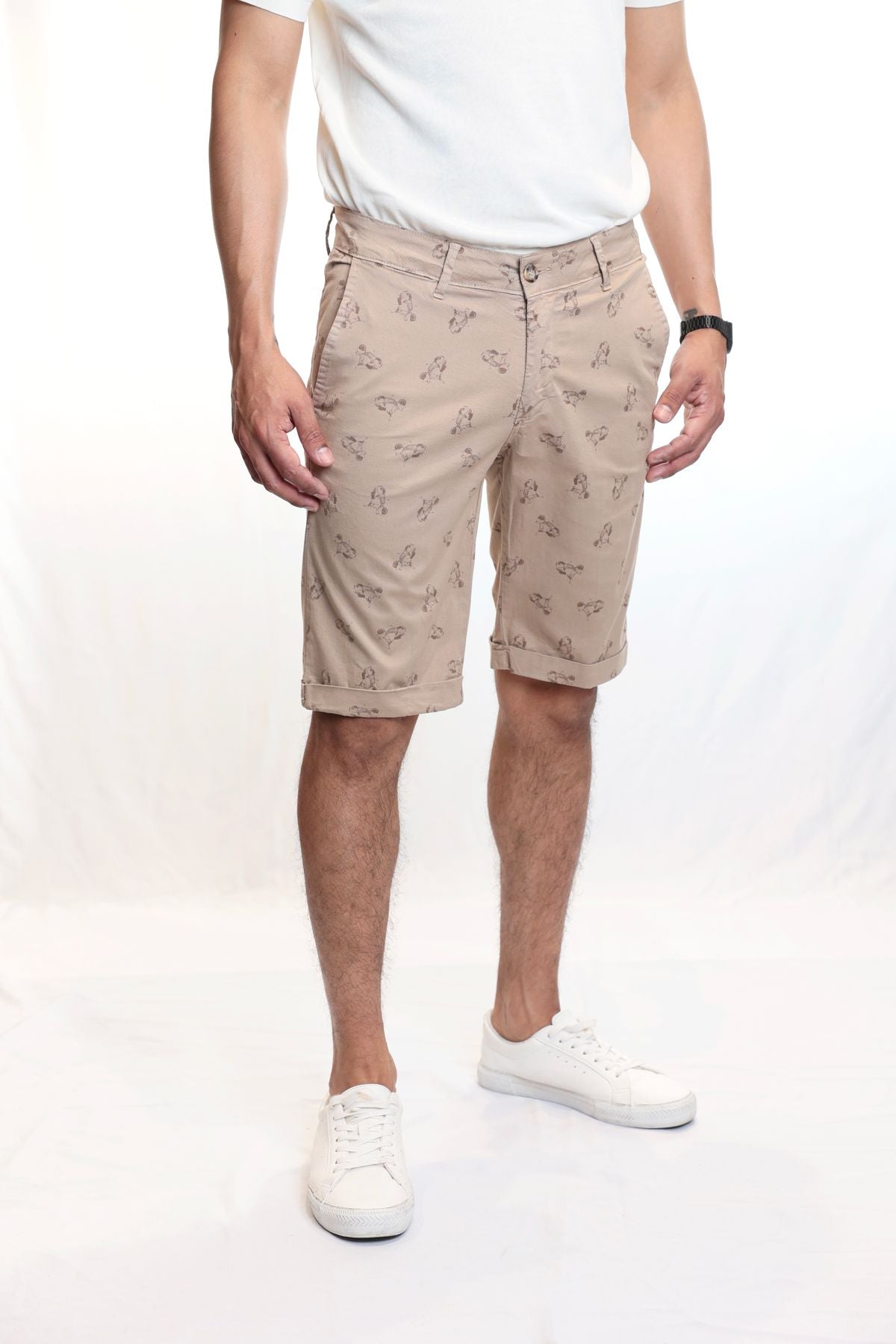 Bermuda Uomo in Cotone Made in Italy con Stampa Vespa Special