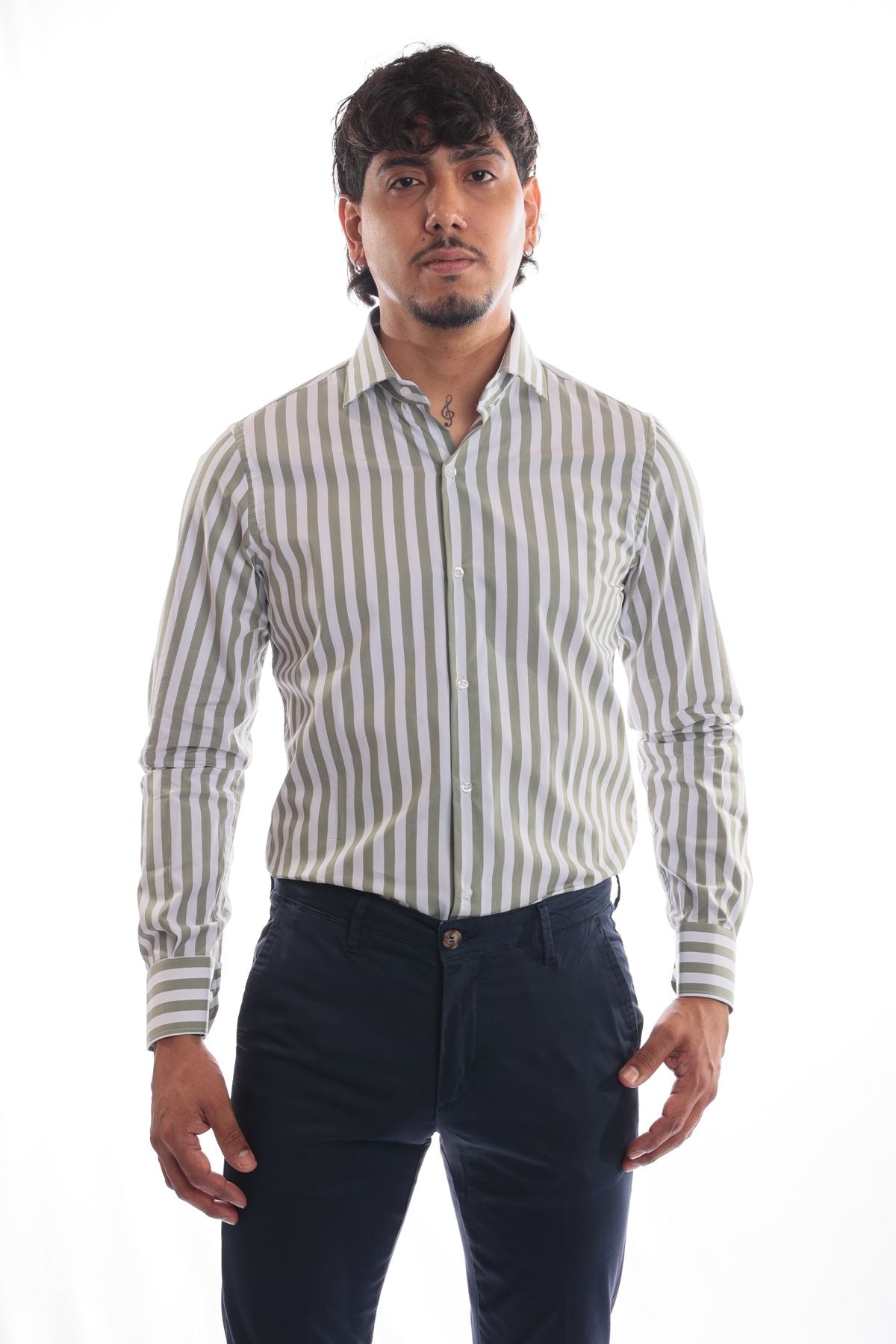 Camicia riga larga 100% cotone