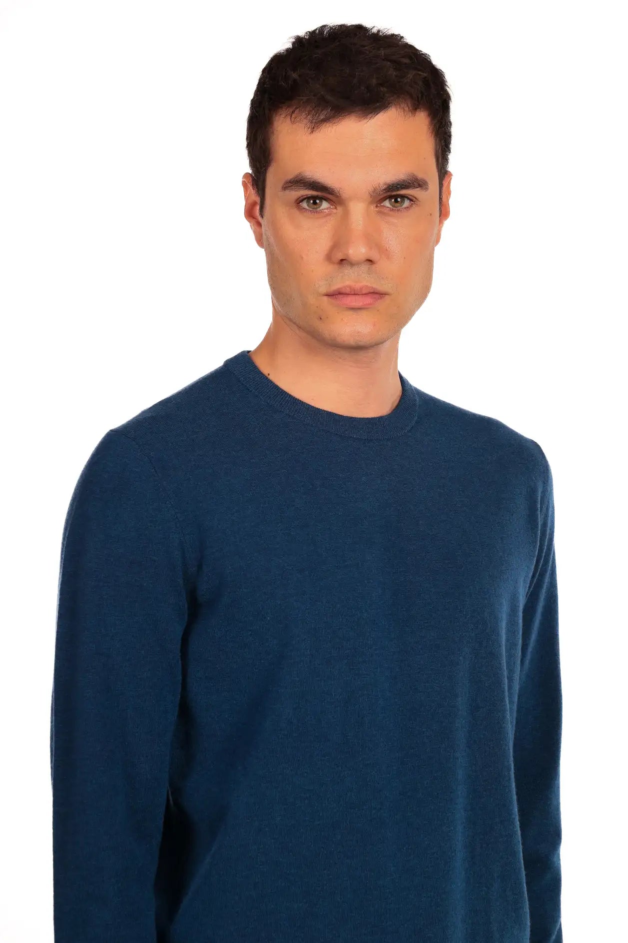 Maglia girocollo tessuto antiallergico effetto lanato