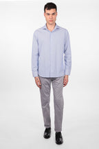 Camicia 100% cotone fantasia bastoncino bicolor