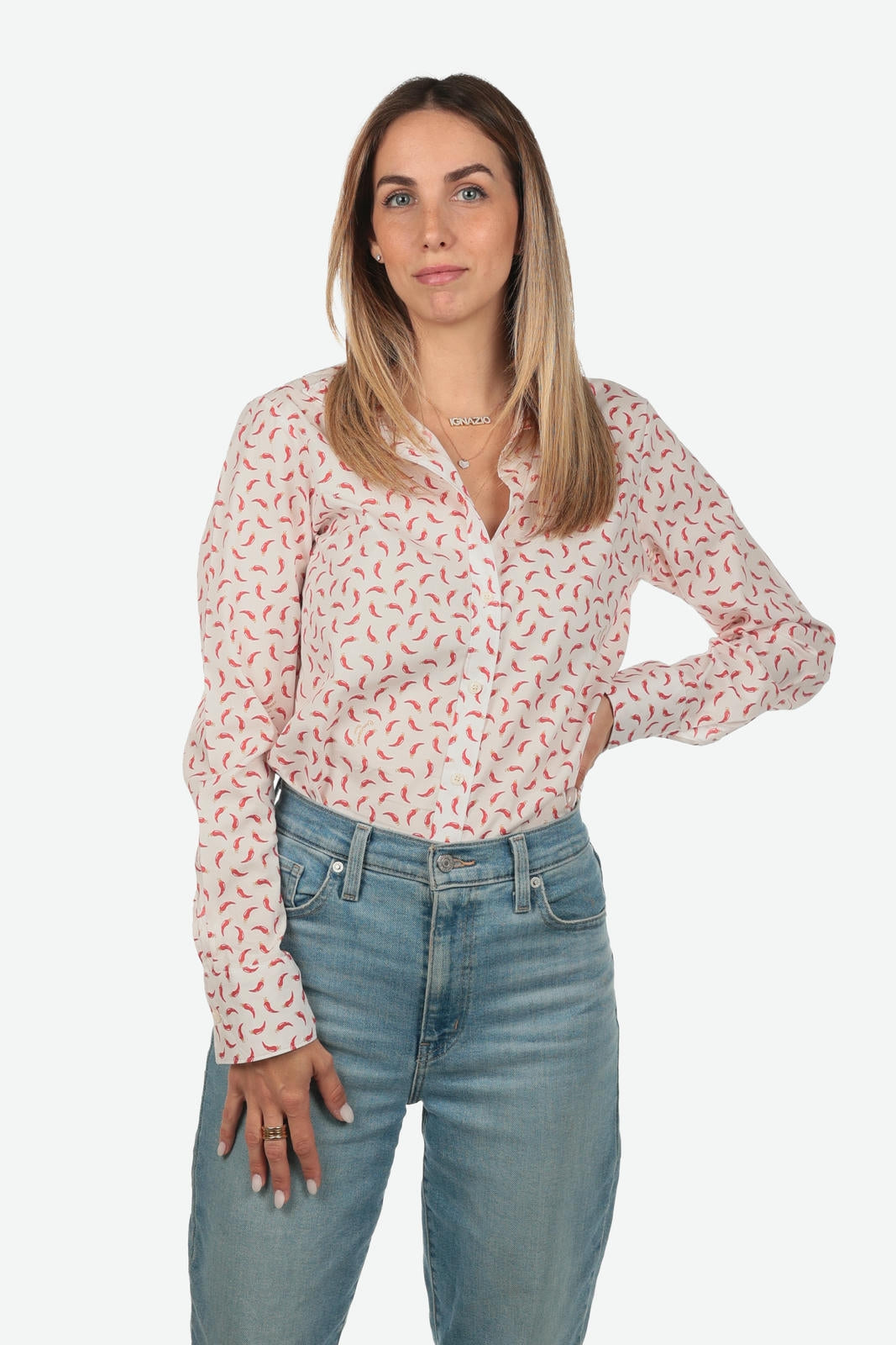 Camicia donna a fantasia corno