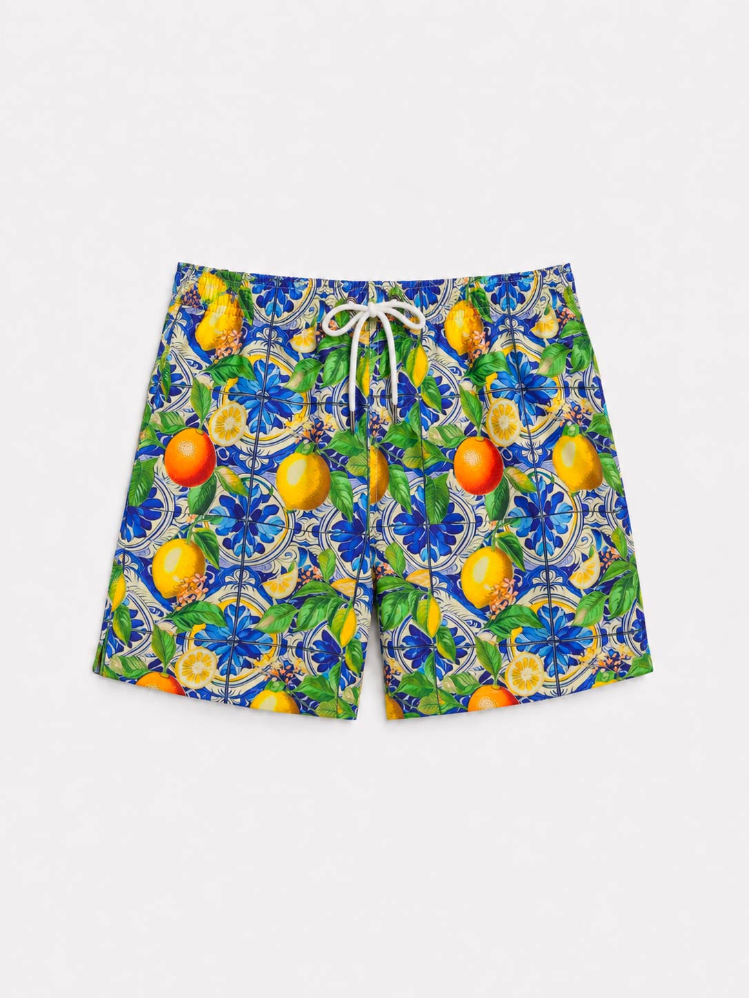 Costume da uomo a pantaloncini arance e limoni di Amalfi