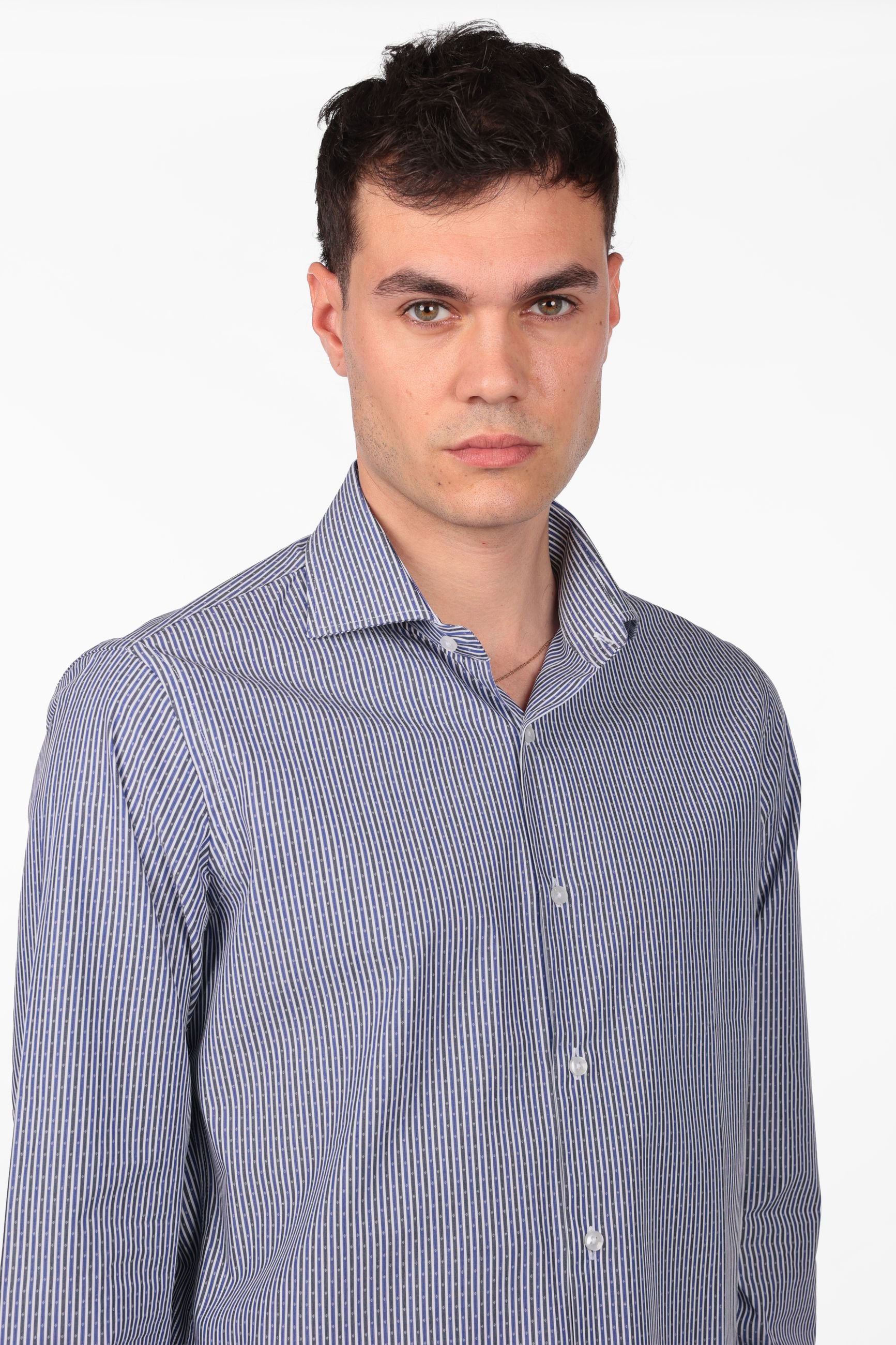Camicia 100% cotone riga rombo