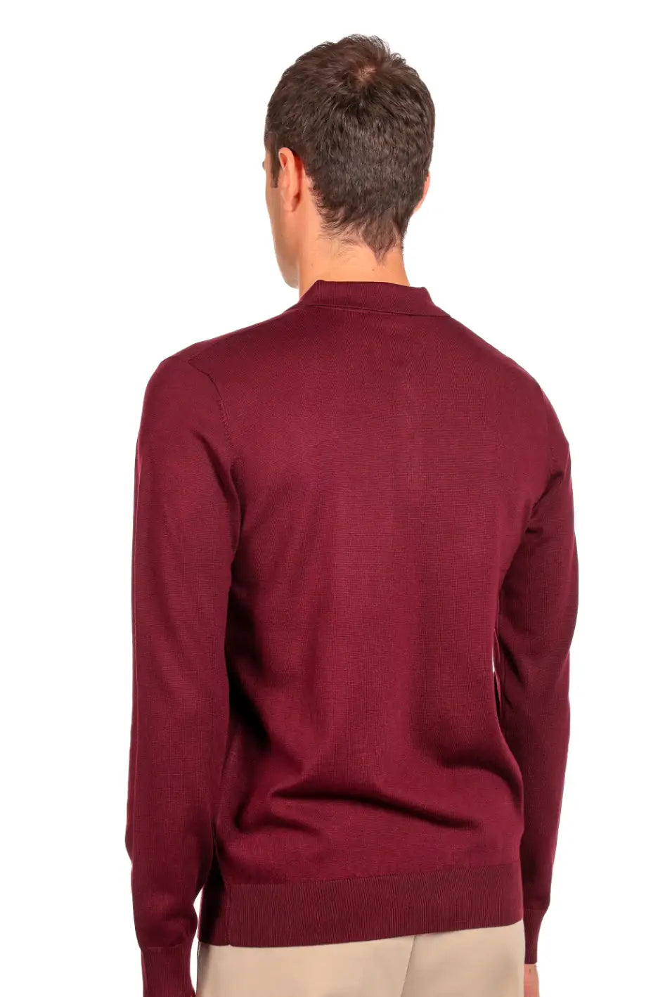 Maglia polo tre bottoni a maniche lunghe