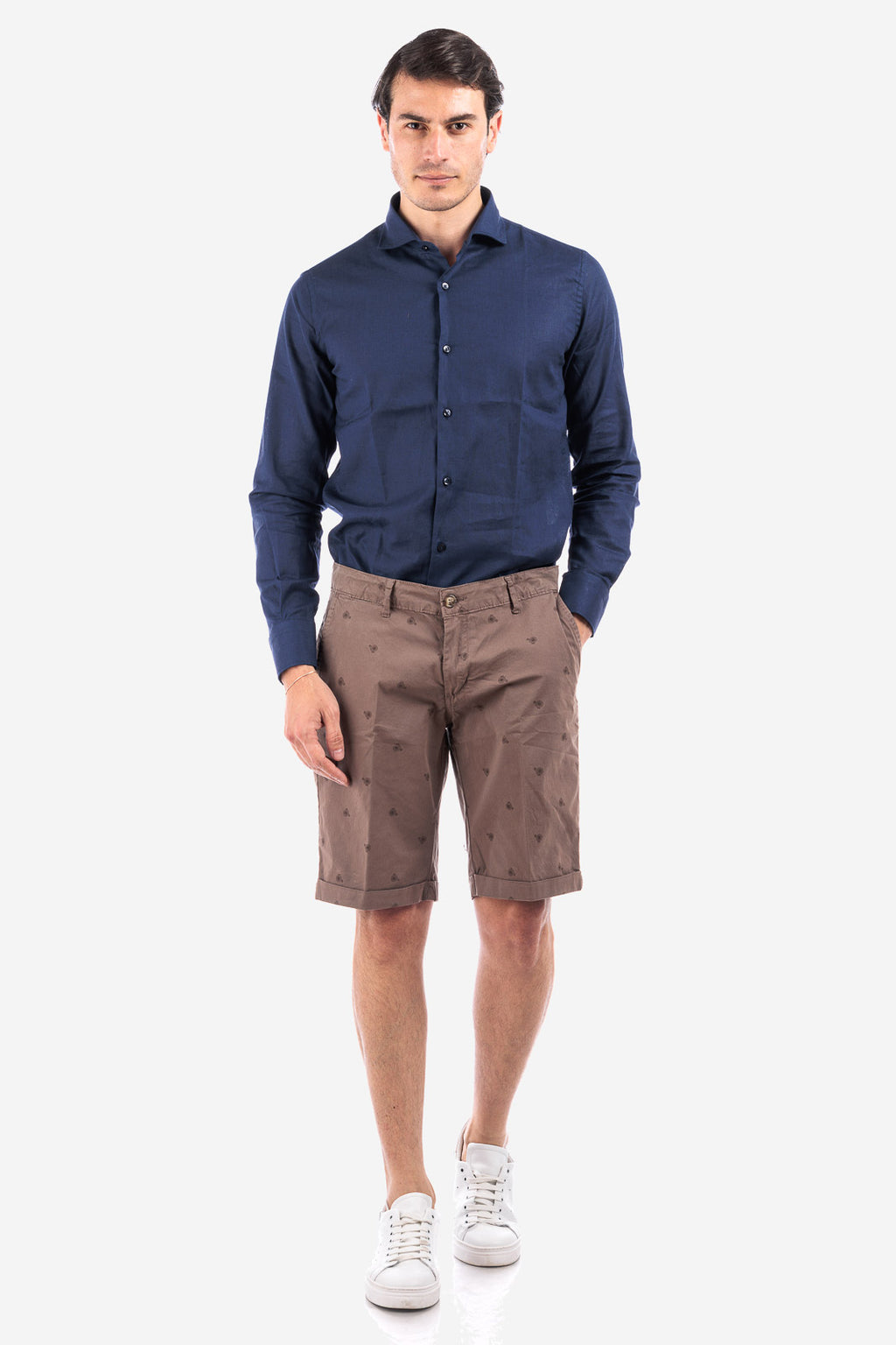 Bermuda Uomo in Cotone Made in Italy con Stampa Biciclette Vintage