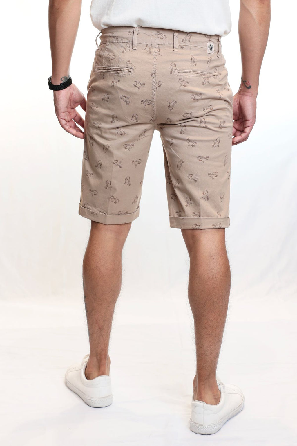 Bermuda Uomo in Cotone Made in Italy con Stampa Vespa Special