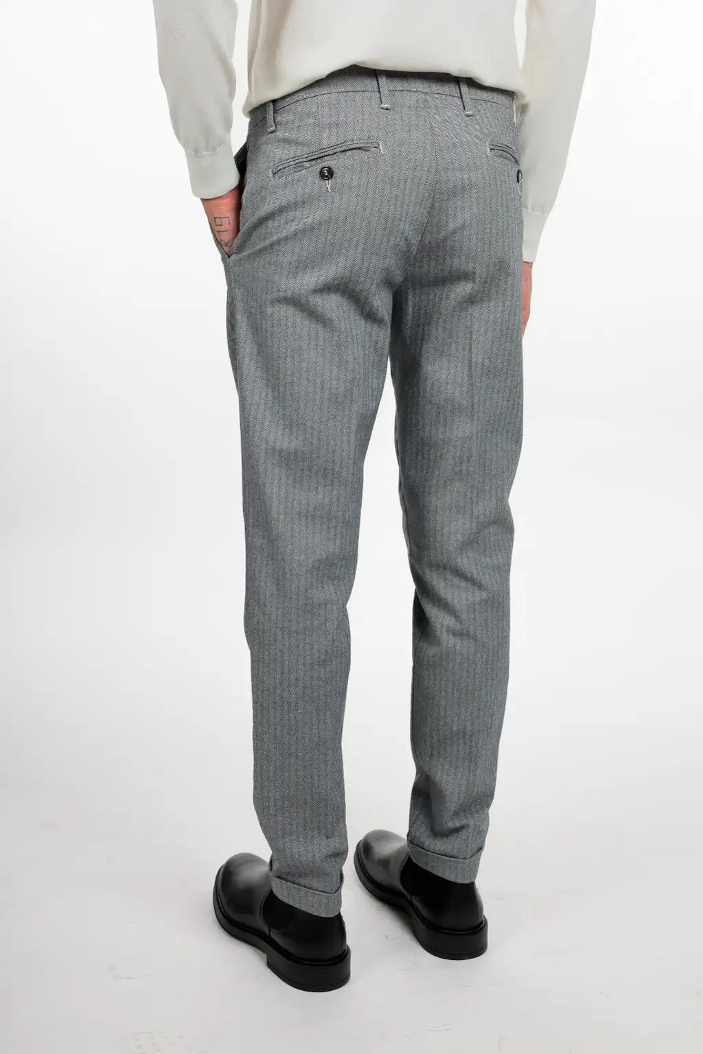 Pantalone in cotone caldo spigato